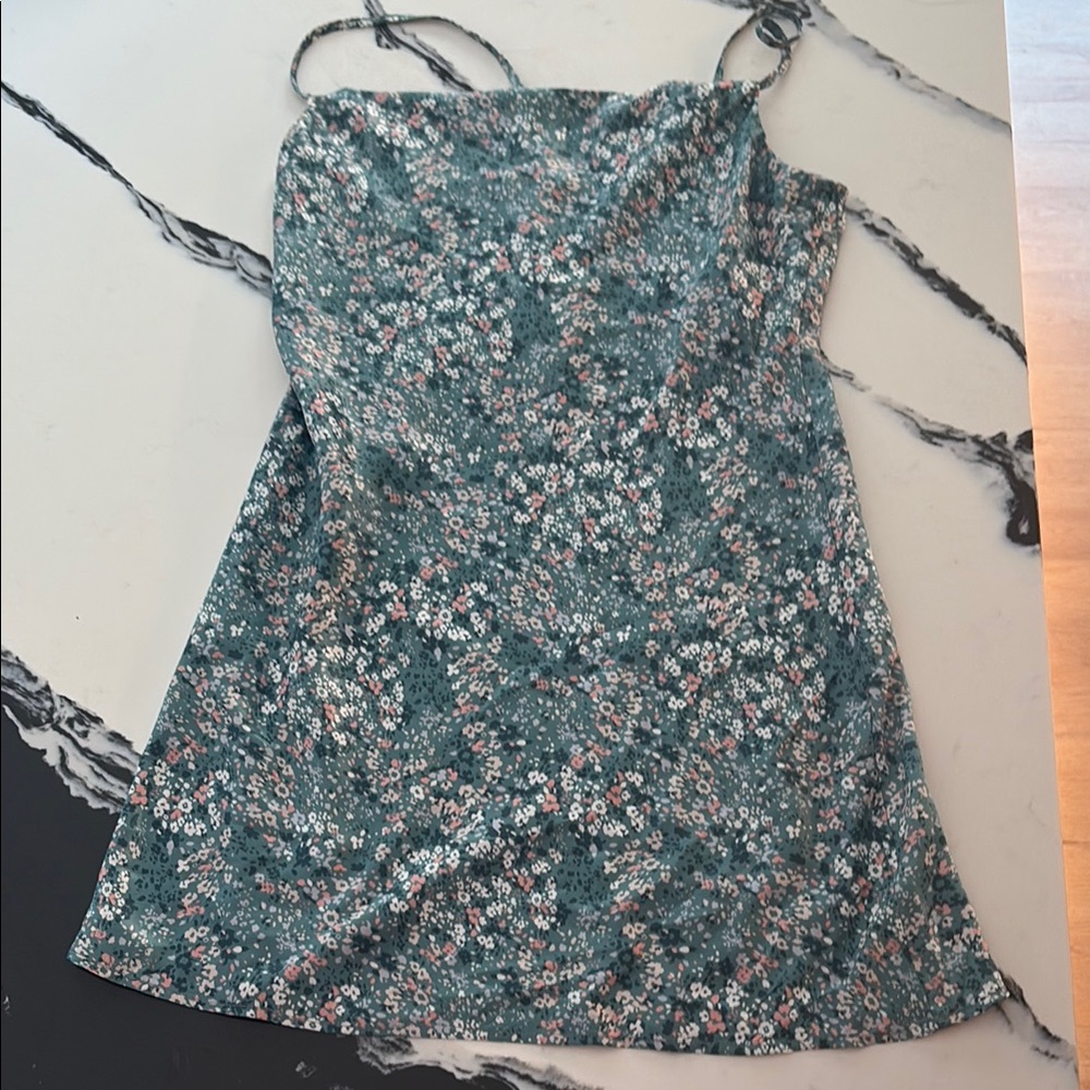Floral Green Mini Dress